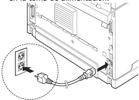 OKI B6250N - Conexión del cable de alimentación - 2