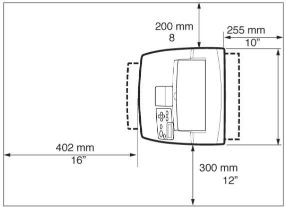 OKI B6250N - Space requirements - 1