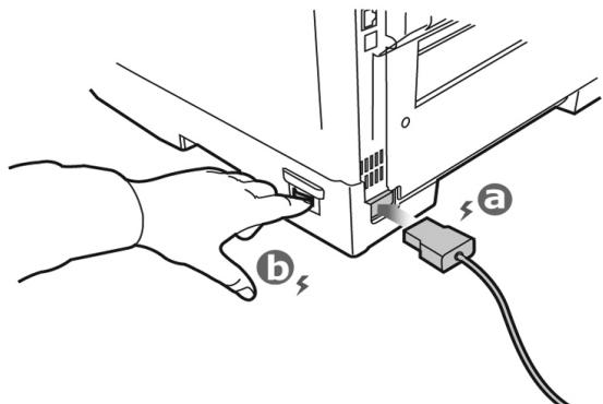 OKI C830DTN - Installation du cordon d'alimentation - 1