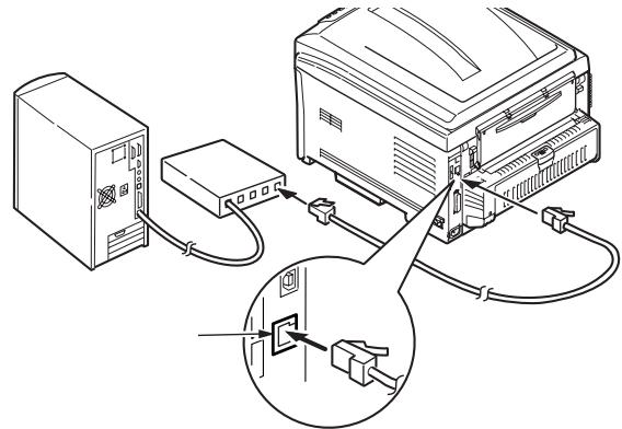 OKI C830DTN - Installation du cable réseau - 1
