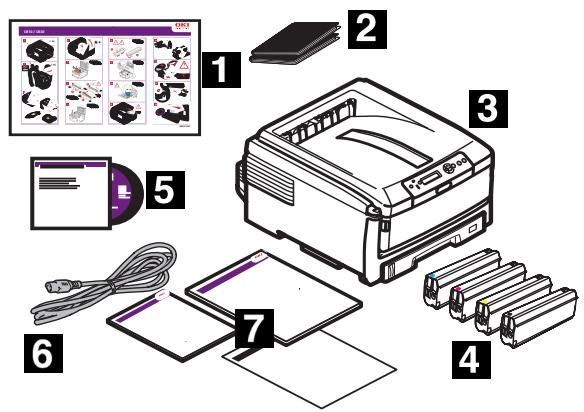 OKI C830DTN - Verifique el contenido de la caja - 1