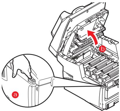OKI CX2032MFP - Dégagement des bourges   Bourges dans l'imprimante (suite) - 3