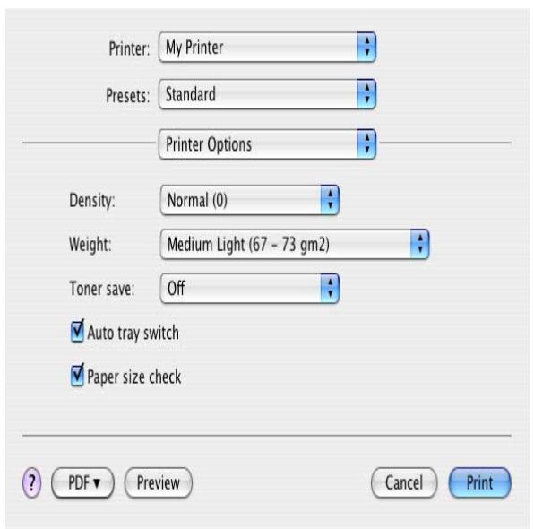 OKI MB480MFP - Options de configuration de l'imprimante - 1