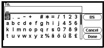 To. @ _ - + # * = / 1 2 3 a b c d e f g h i j 4 5 6 k l m n o p q r s 0 7 8 9 t u v w x y z % ä ö ü B £ BS Cancel Done