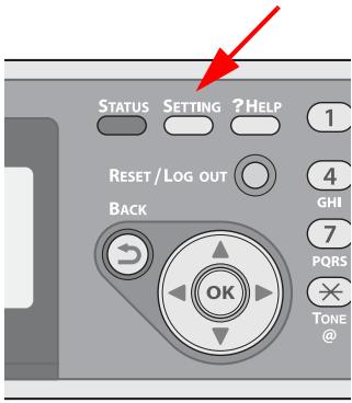 STATUS SETTING ?HELP 1 RESET/LOG OUT 4 GHI 7 PQRS * TONE @ BACK