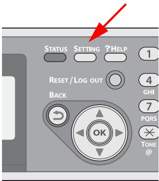 STATUS SETTING ?HELP 1 RESET/LOG OUT 4 GHI 7 PQRS * TONE @ BACK