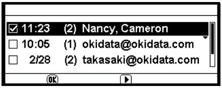 11:23 (2) Nancy, Cameron 10:05 (1) okidata@okidata.com 2/28 (2) takasaki@okidata.com
