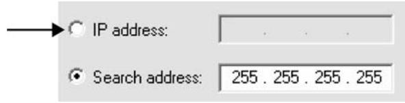 IP address: Search address: 255.255.255.255