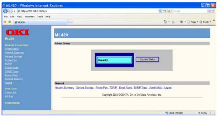OKI ML 420 - Usando o utilitário ExtendView da OKI para configurar seu endereço IP - 6