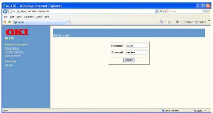 OKI ML 420 - Utilisation de la page Web intégrée au serveur d'imprimante pour configurer votre adresse IP (autre méthode) - 2