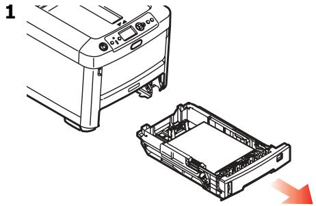 OKI MPS710C - Bandeja 1, Bandejas 2 y 3 Oportun (cont.) Carga del papel - 1