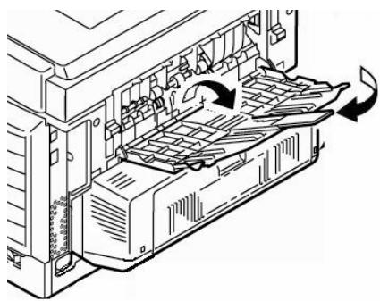 OKI MPS710C - Abrir la bandeja de salute posterior - 1