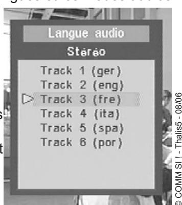 ELAP THALIS V - Sélection des différentes voies audio : - 1