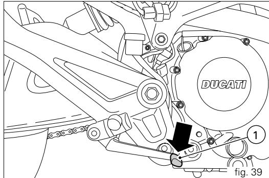 DUCATI MONSTER 696 - Pédale de frein arrête (fig. 39) - 1
