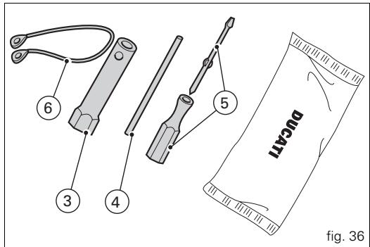 DUCATI S2R 1000 - La trousse à outils (fig. 36) - 2