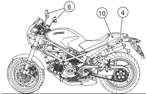 DUCATI S2R 1000 - Emplacement sur la moto (fig. 18) - 1