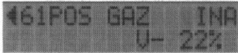 FUTABA FC-18 - Menu 61, préselection des gaz POS GAZ - 1