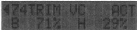 FUTABA FC-18 - Menu 74, trim des volets de courbure TRIM VC - 1