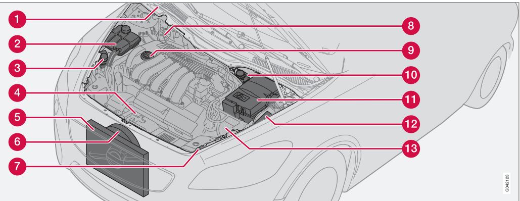 VOLVO C70 - Capot et compartiment moteur - 1