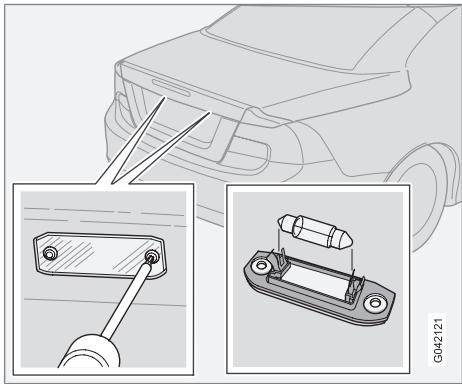 VOLVO C70 - Éclairage de la plaque d'immatriculation - 1
