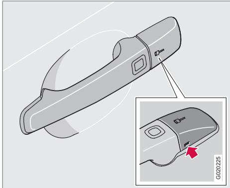 VOLVO C70 - Déverrouillage de la porte avec la lame de clé - 1