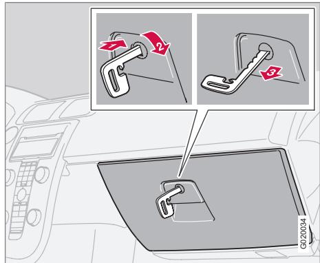 VOLVO C70 - Verrouillage de la boîte à gants - 1