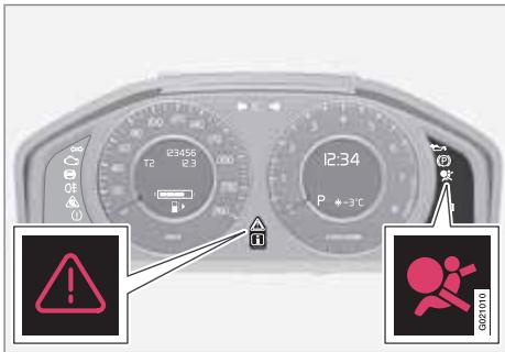 VOLVO S80 - Témoin d'avertissement dans le combiné d'instruments - 1
