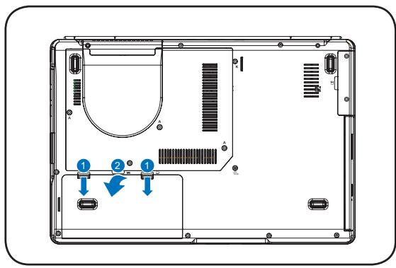ASROCK F14 - Pour enlever le pack batterie : - 1