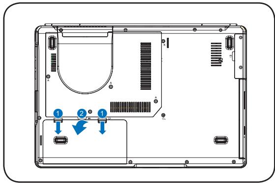 ASROCK F24 - Installer et retirer le pack batterie - 3