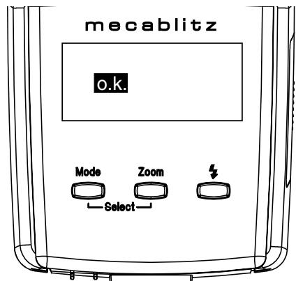 mecablitz o.k. Mode Zoom Select