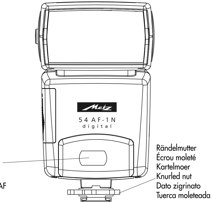 54 AF-1 N digital Rändelmutter Écrou moleté Kartelmoer Knurled nut Dato zigrinato Tuerca moleteada