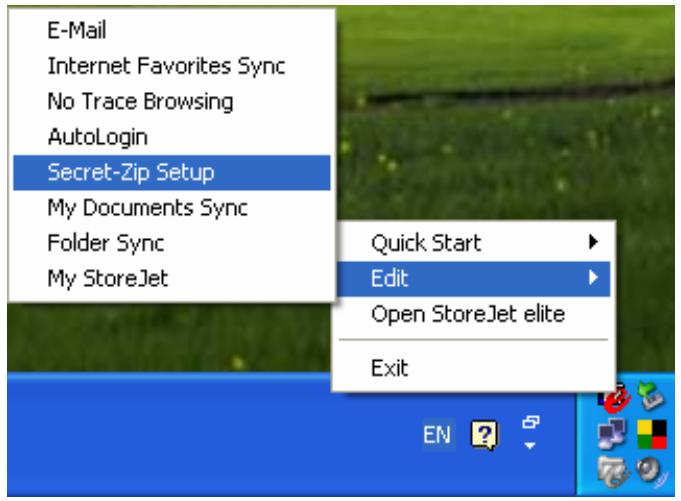 TRANSCEND TS0GSJ25S-S - Utilisation du menu situé dans la zone de notification - 1