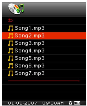 TRANSCEND TS2GMP840J - Supprimer un fichier dans le mode MUSIC - 2
