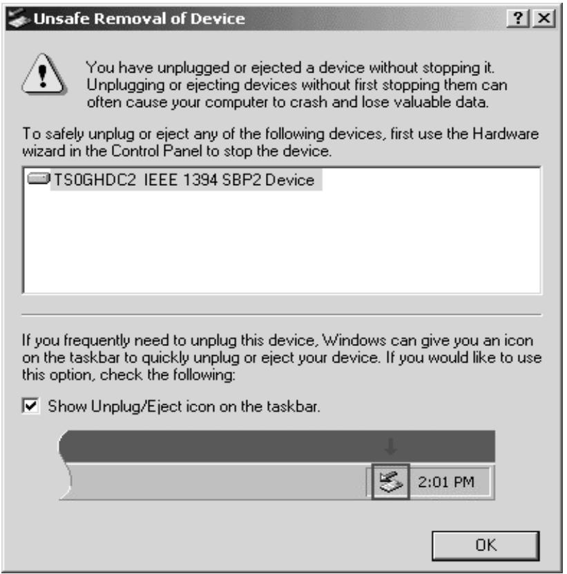 TRANSCEND TS40GHDC2 - Retirer le disque dur portable sous windows me/2000/xp - 4