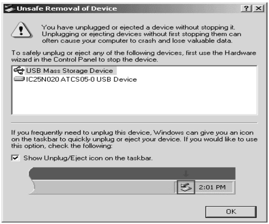 TRANSCEND TS80GHDC2 - Retirer le disque dur portable sous windows me/2000/xp - 4