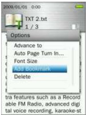 TRANSCEND MP870 - Ajouter un marque-page - 1