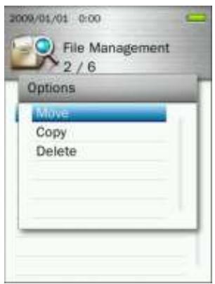 TRANSCEND MP870 - Déplacer &amp; copier des fichiers / dossiers - 1