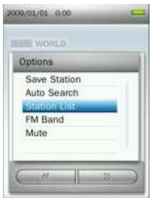 TRANSCEND MP870 - Retrouver une station sauvegardée - 1