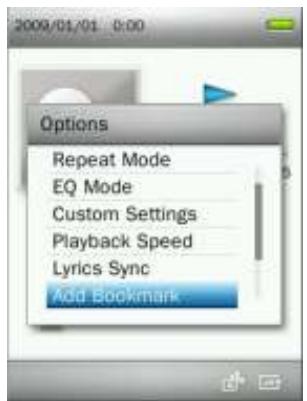 TRANSCEND MP870 - Ajouter un marque-page - 1