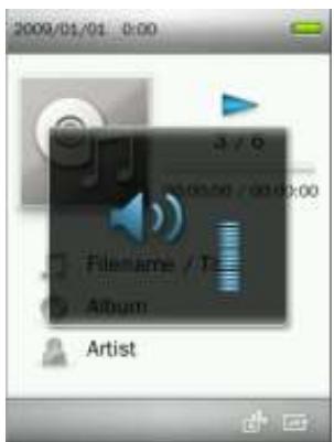 TRANSCEND MP870 - Ajuster le volume - 1