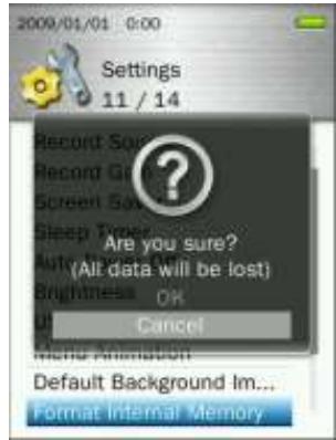 TRANSCEND MP870 - Formatage de la mémoire interne - 4