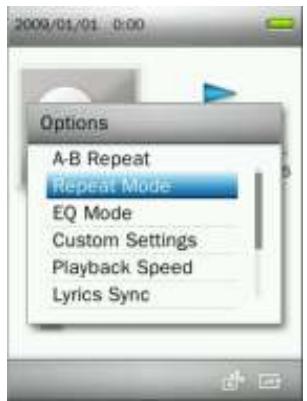 TRANSCEND MP870 - Mode Répéter - 1