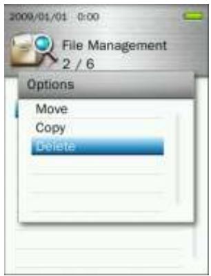 TRANSCEND MP870 - Effacer des fichiers - 1