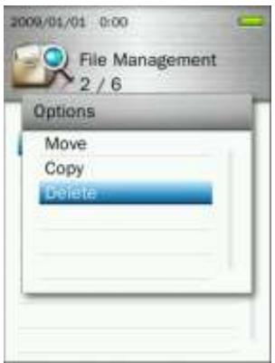 TRANSCEND MP870 - Effacer des fichiers - 1