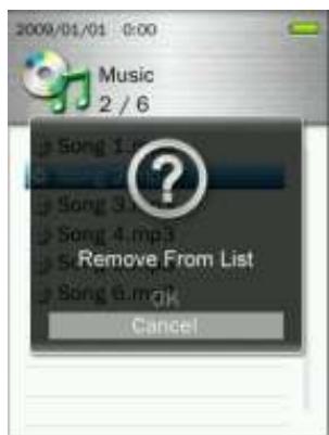 TRANSCEND MP870 - Retirer une chanson de ma liste - 5