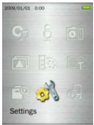 TRANSCEND MP870 - ■ Menu des réglages - 1