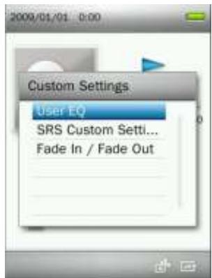 TRANSCEND MP870 - Réglages personalisés - 2