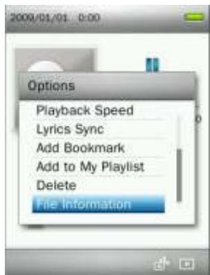 TRANSCEND MP870 - Information Fichier - 1