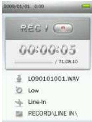 TRANSCEND MP870 - Enregistrements Line-in - 1