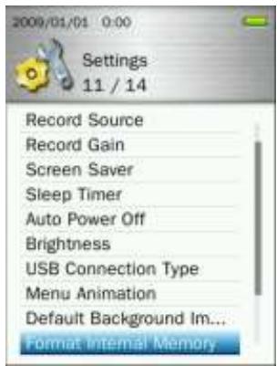 TRANSCEND MP870 - Formatage de la mémoire interne - 1